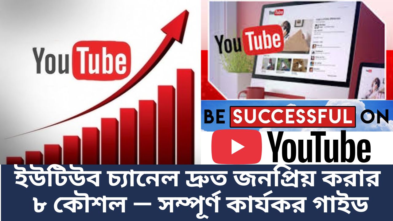 ইউটিউব চ্যানেল দ্রুত জনপ্রিয় করার ৮ কৌশল